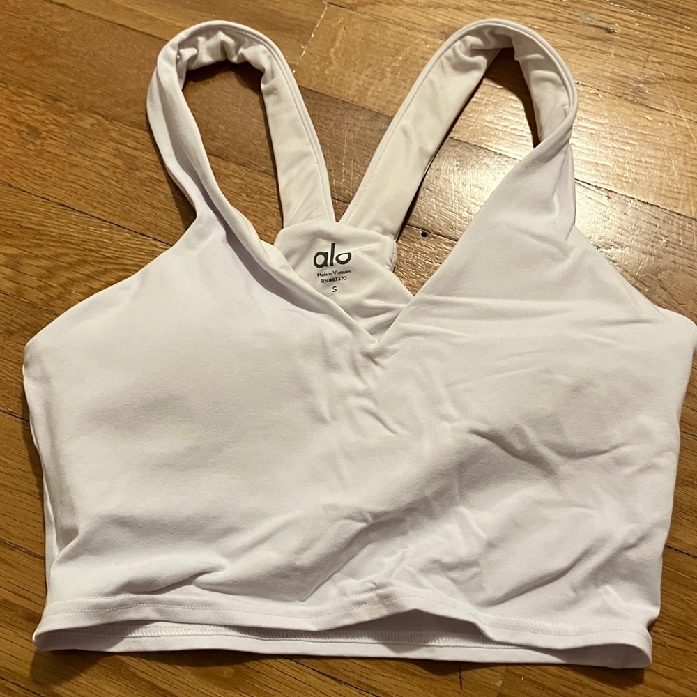 Alo Yoga Airbrush Real Bra Tank Size S - White NWOT